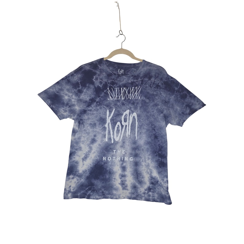 Korn The Nothing Band T-Shirt M's L Blue Tie Dye Graphic Tee Nu Metal Grunge